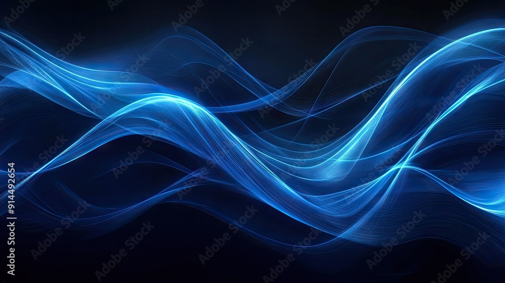 Abstract dark blue background with glowing wave lines, perfect for sleek and cutting-edge visuals. Abstract dark blue background with glowing wave lines, perfect for sleek and cutting-edge visuals.
