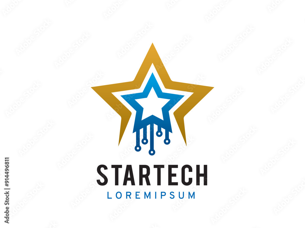 Obraz premium Star Technology logo symbol or icon template