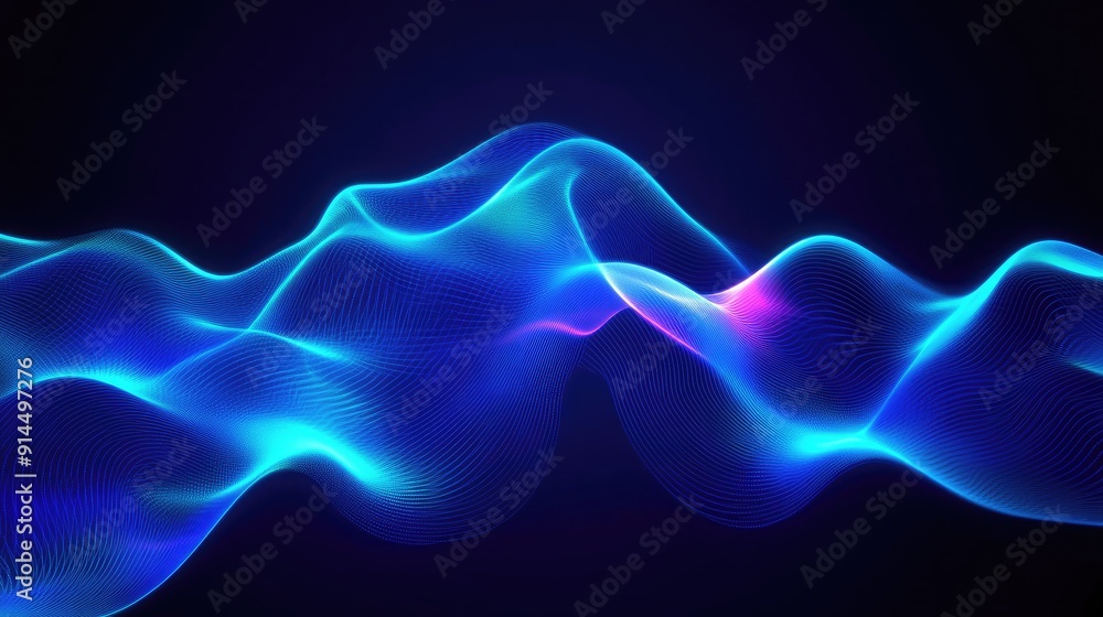 Blue neon background with soft, flowing waves for a premium and elegant design. Suitable for wallpapers, banners, and posters. Blue neon background with soft, flowing waves for a premium and elegant design. Suitable for wallpapers, banners, and posters.