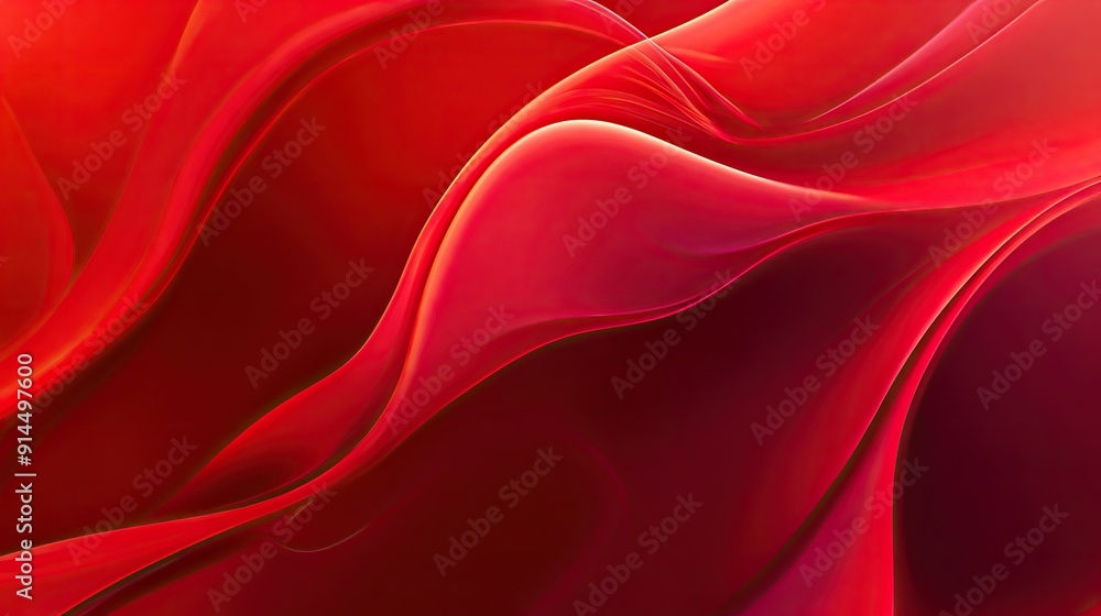 Fototapeta premium Bold red abstract design with smooth gradients, ideal for creating impactful gift cards, covers, or posters.