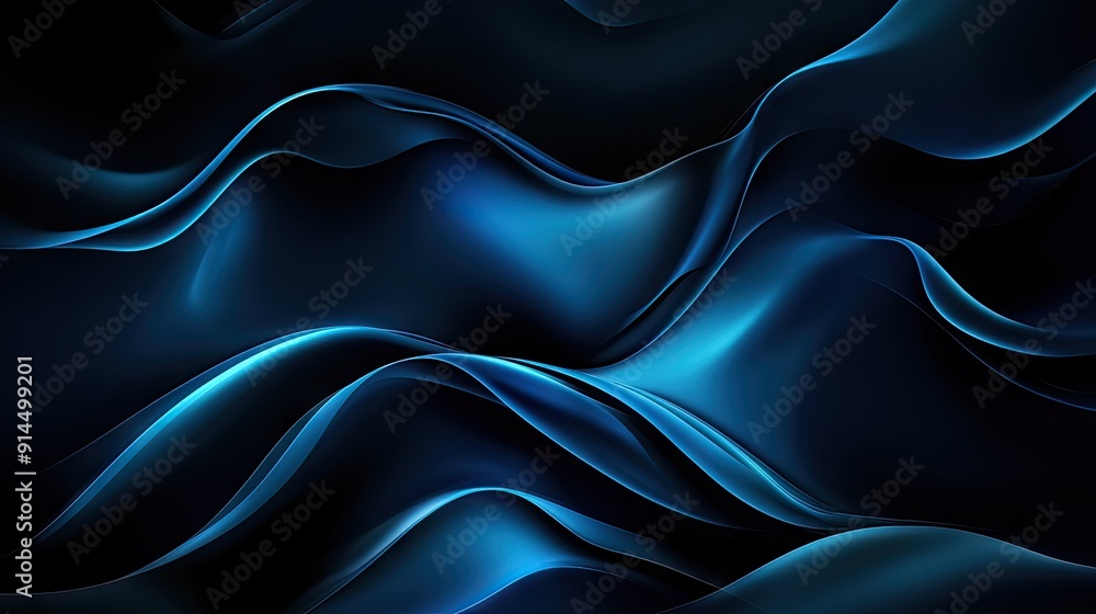 Obraz premium Dark abstract background with glowing waves, creating a mysterious and captivating design. Perfect for modern and futuristic themes.