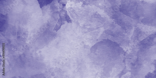 Digital art painting on paper with splashes, Blue watercolor technique on watercolor paper with stains and splashes, Pastel color grainy gradient background with watercolor.