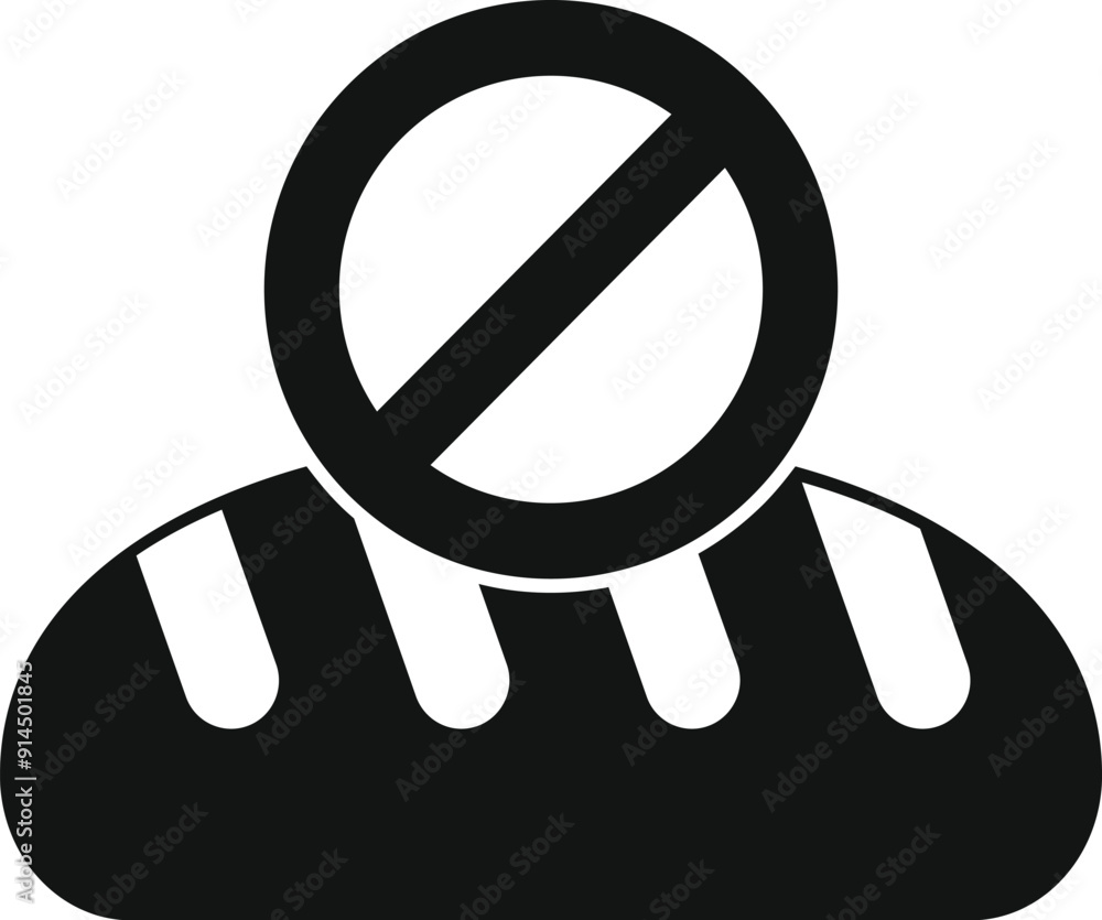 This icon represents the concept of gluten intolerance and celiac disease, showing the importance of dietary restrictions