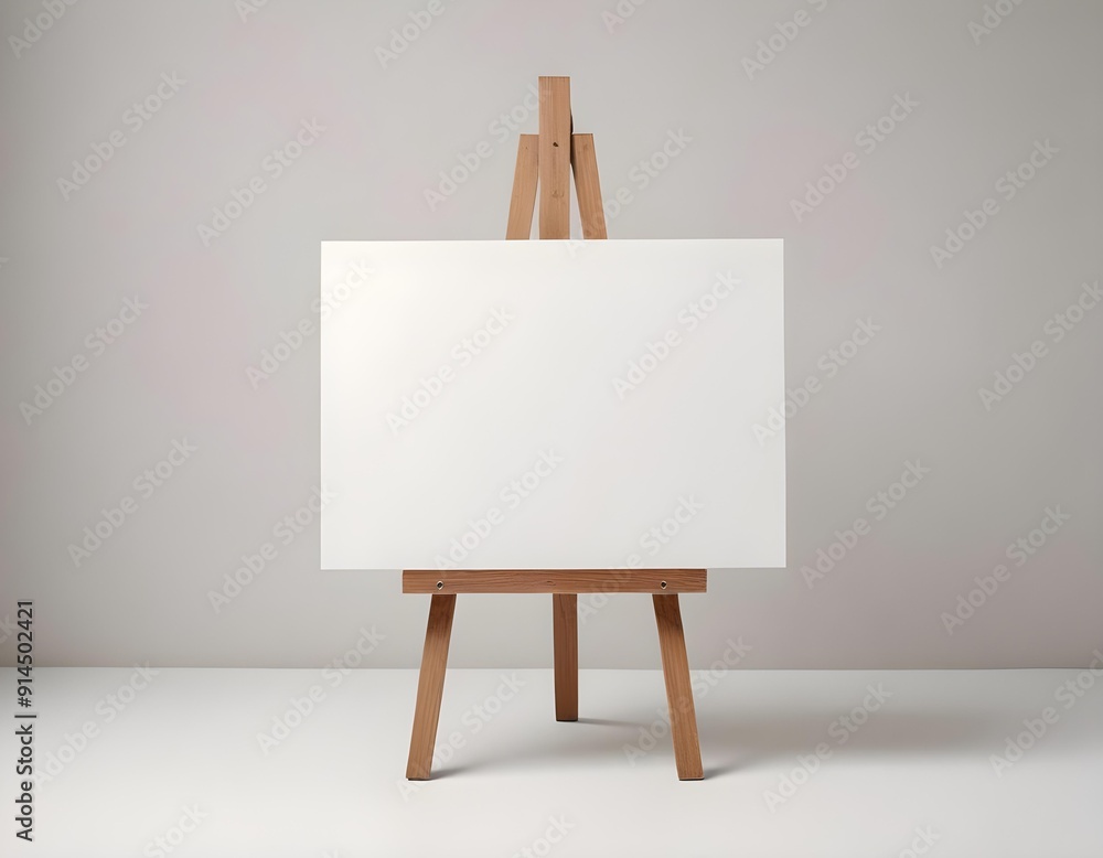 Minimalist Blank Canvas on Wooden Easel - Perfect for Art Projects and Home Deco create with ai Minimalist Blank Canvas on Wooden Easel - Perfect for Art Projects and Home Deco create with ai