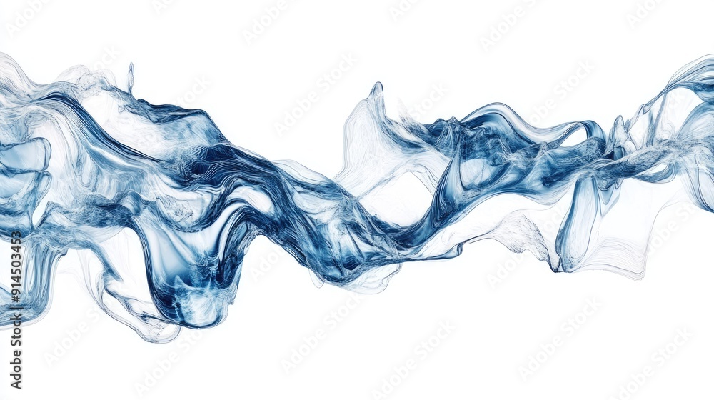 Free-line blue water patterns isolated on white, ideal for contemporary digital art and elegant designs. Free-line blue water patterns isolated on white, ideal for contemporary digital art and elegant designs.