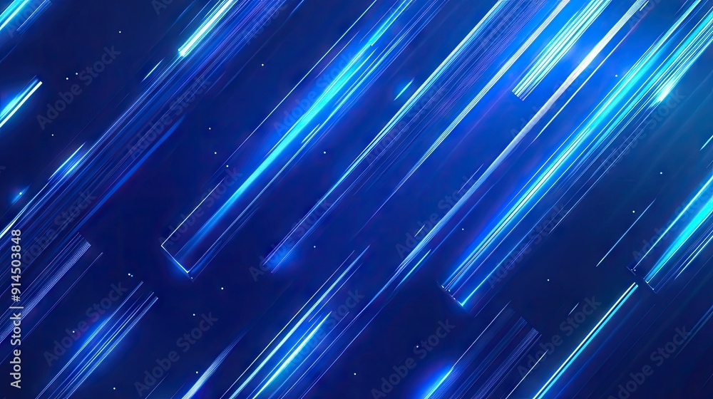 Futuristic blue background with a pattern of geometric lines and shiny gradients. Ideal for business and technology-related covers.
