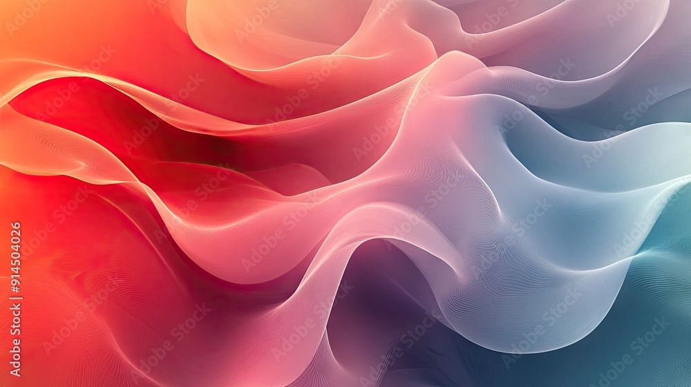 Fototapeta premium Gentle wavy fluid abstract background with minimalistic lines and gradients, perfect for modern and sophisticated visuals.