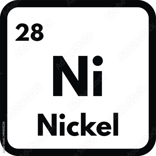 Nickel chemical element icon isolated on white background . Nickel icon vector