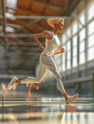 oiktoigramm 3d cartoon comic ziechnung ki lÃ¤ufer rennsport laufsport leichtathletiik photo