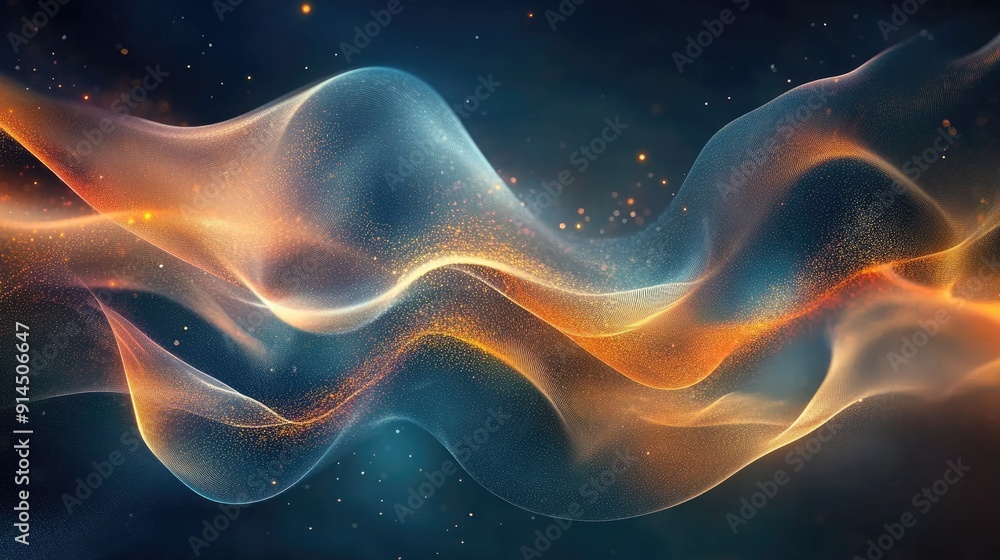 Luminous waves on a dark abstract background, perfect for stylish and contemporary designs. Luminous waves on a dark abstract background, perfect for stylish and contemporary designs.