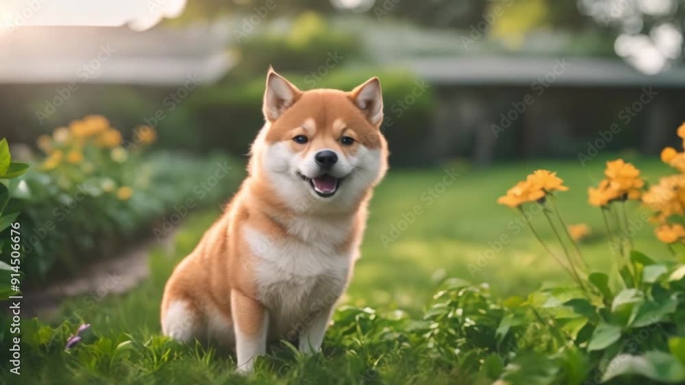 cute shiba inu in the home garden cute shiba inu in the home garden