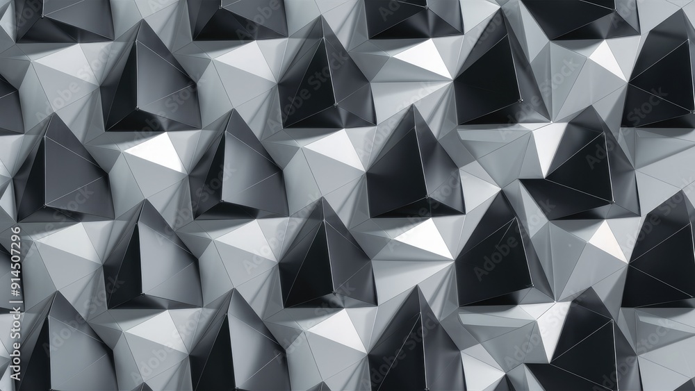 Seamless geometric pattern featuring black and gray triangles on a light background Abstract digital grid design with a white polygon mosaic triangle backdrop ideal for business and Seamless geometric pattern featuring black and gray triangles on a light background Abstract digital grid design with a white polygon mosaic triangle backdrop ideal for business and