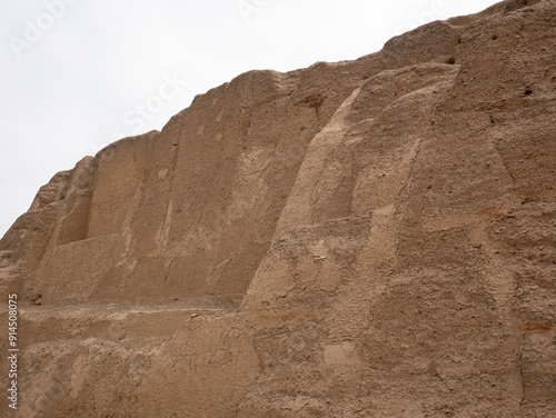 Obraz na płótnie Wall Made of Mud, Part of the Archaeological Site Known as