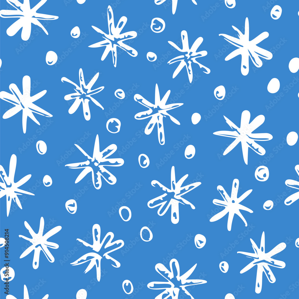 Seamless pattern with decorative snowflakes. Vector illustration. Seamless pattern with decorative snowflakes. Vector illustration.