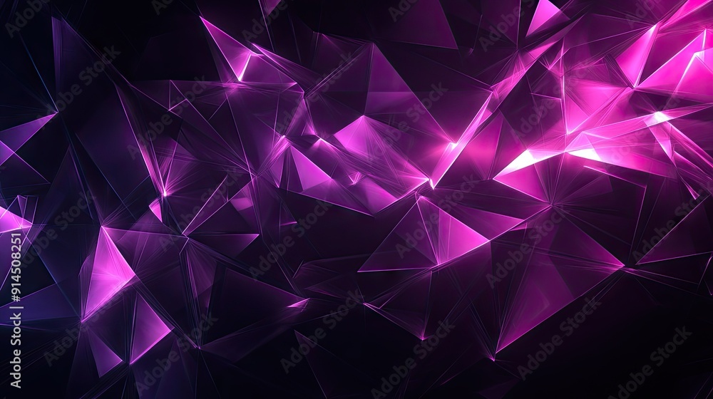 Modern abstract design with bright violet triangular cells and polygons, creating an engaging geometric pattern on a dark background. - Modern abstract design with bright violet triangular cells and polygons, creating an engaging geometric pattern on a dark background. -