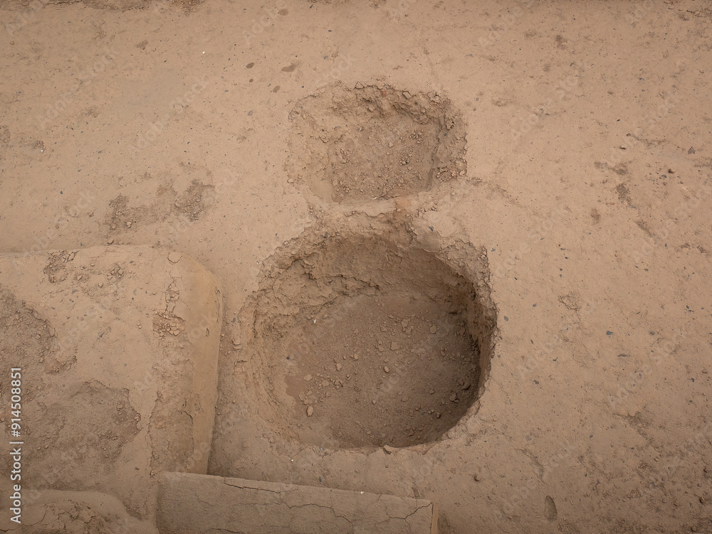 Holes Inside the Archaeological Site Known as