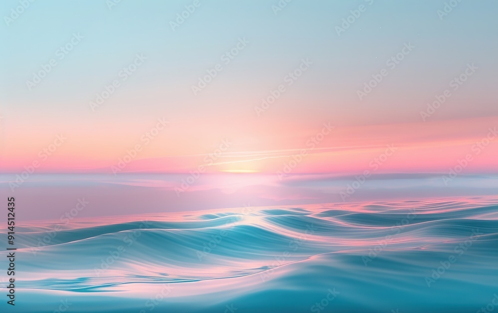 Obraz premium Gentle pastel blue and pink gradient with a smooth, calming transition. 32k, full ultra hd, high resolution