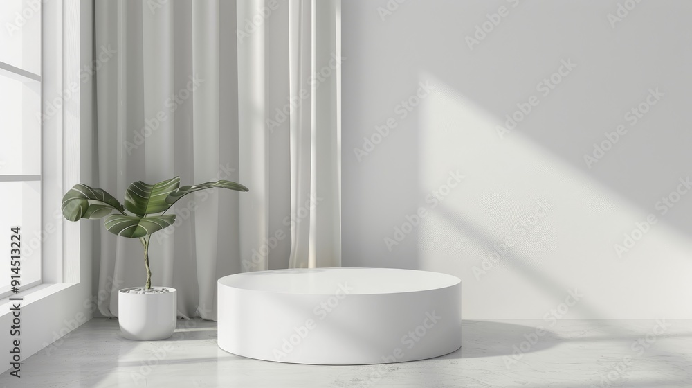 Fototapeta premium White pedestal for showcasing products