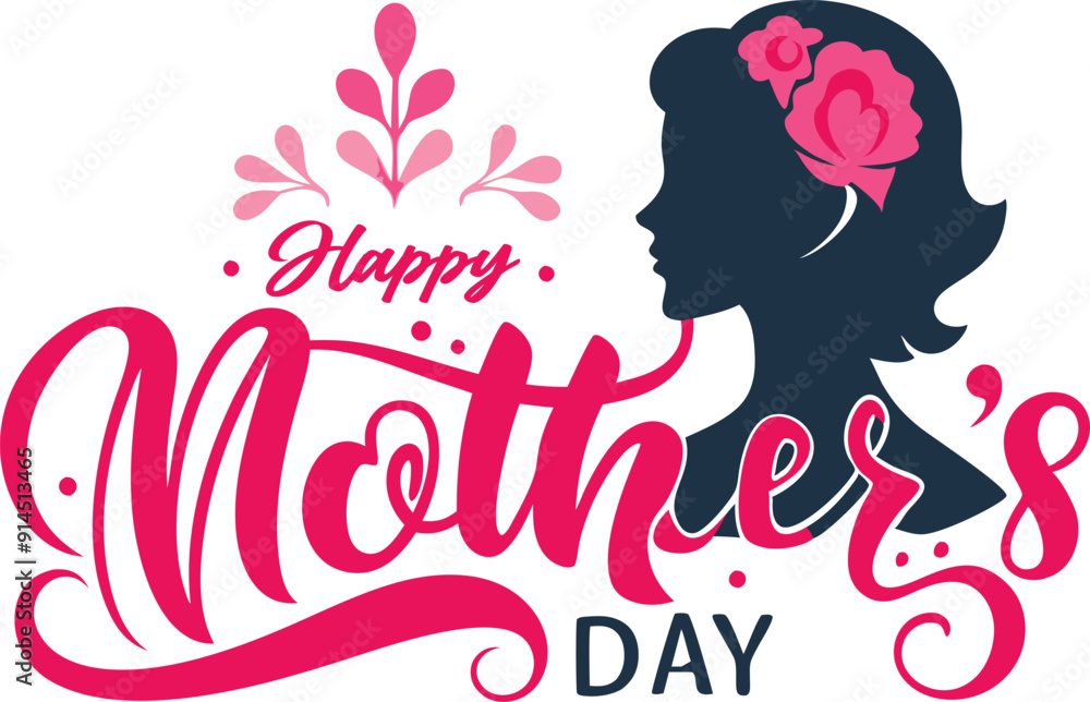 happy mother's day typography on White Background happy mother's day typography on White Background