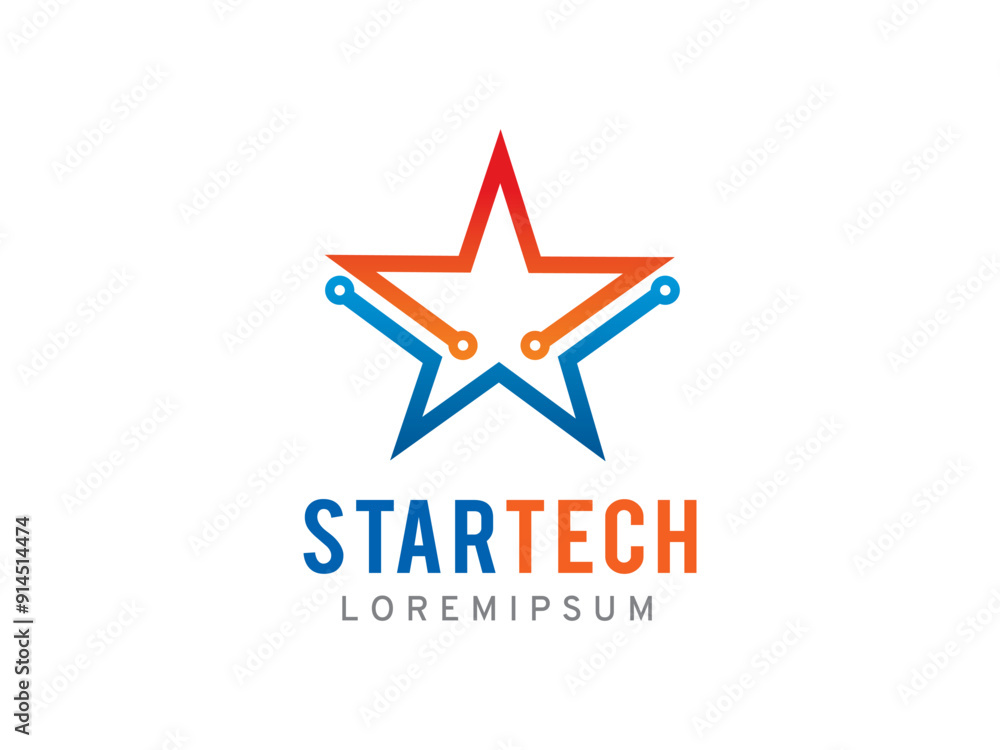 Obraz premium Star Technology logo symbol or icon template