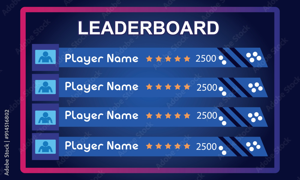 Obraz premium creative blue game leaderboard with abstract background vector