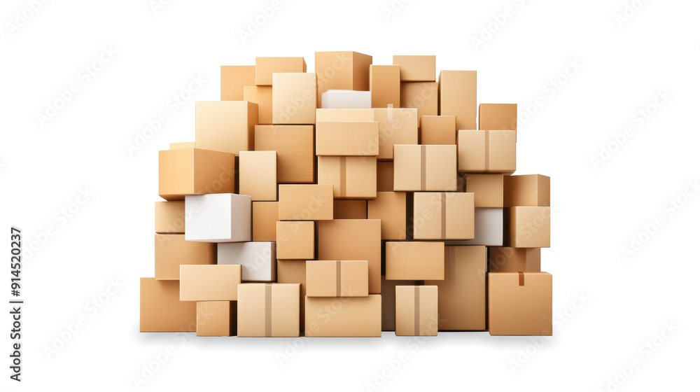 Stack of Various Sized Boxes on Transparent Background Stack of Various Sized Boxes on Transparent Background