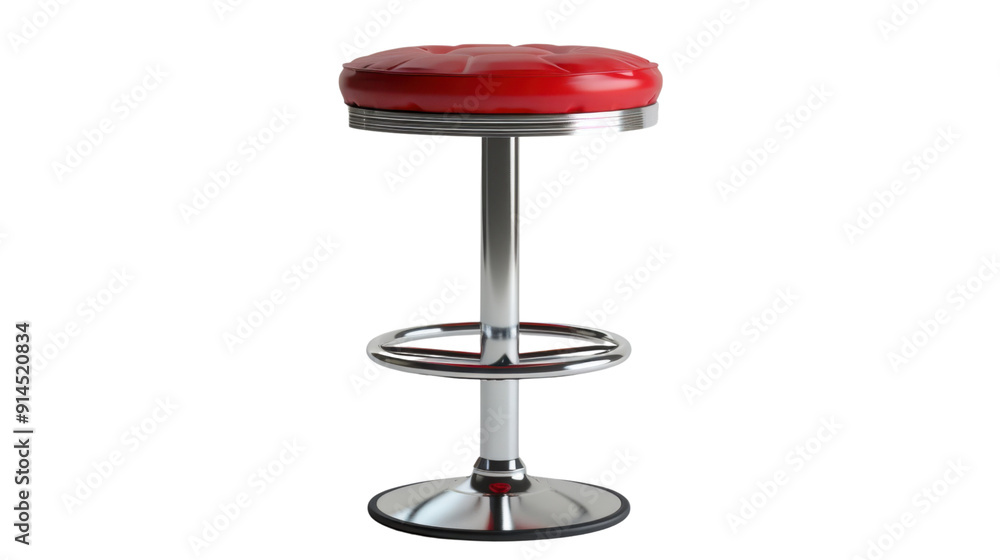 Bar stool red chair on transparent background Bar stool red chair on transparent background