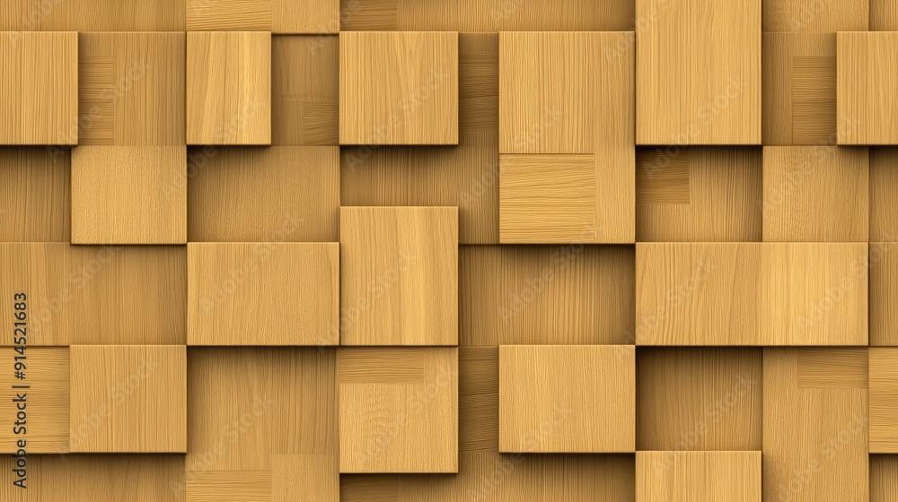 A stylish 3D wallpaper displays interlocking geometric shapes crafted from a rich brown wood texture, ideal for enhancing modern interior spaces SEAMLESS PATTERN A stylish 3D wallpaper displays interlocking geometric shapes crafted from a rich brown wood texture, ideal for enhancing modern interior spaces SEAMLESS PATTERN