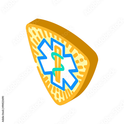 emt badge ambulance isometric icon vector. emt badge ambulance sign. isolated symbol illustration