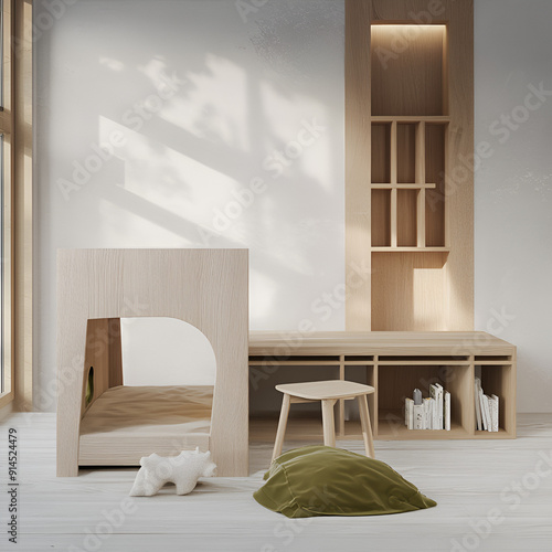 interior of a room with a chair