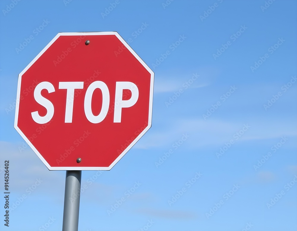 stop symbol with a blue sky create with ai stop symbol with a blue sky create with ai