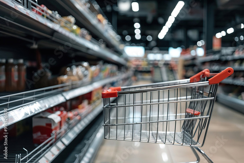 Wallpaper Mural Supermarket aisle with shelves full of products Torontodigital.ca
