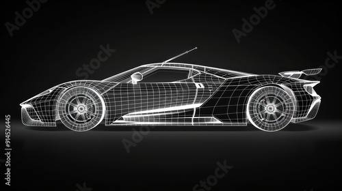 Wireframe Supercar Design