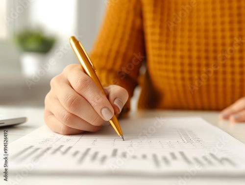 Closeup of a person comparing insurance quotes photo