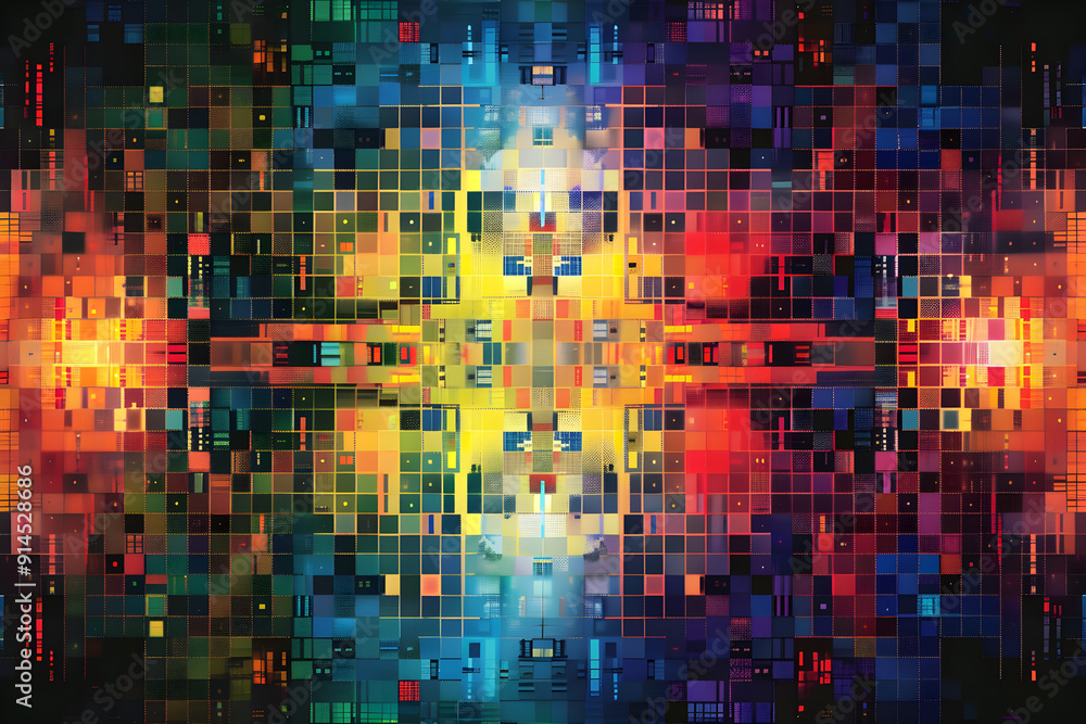 Intricate Pixel Patterns Creating Depth and Motion in High-Resolution Digital Art Intricate Pixel Patterns Creating Depth and Motion in High-Resolution Digital Art