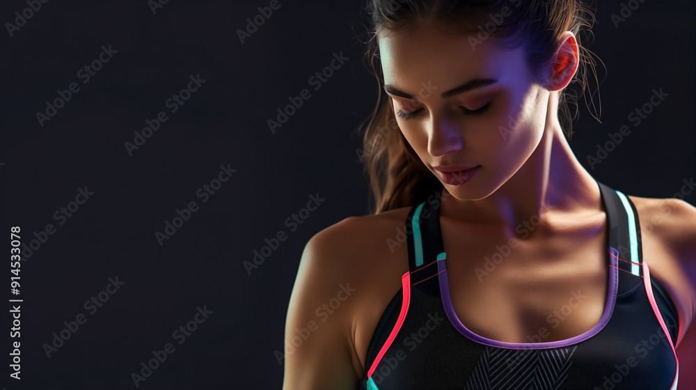 sporty young woman against a dark background sporty young woman against a dark background