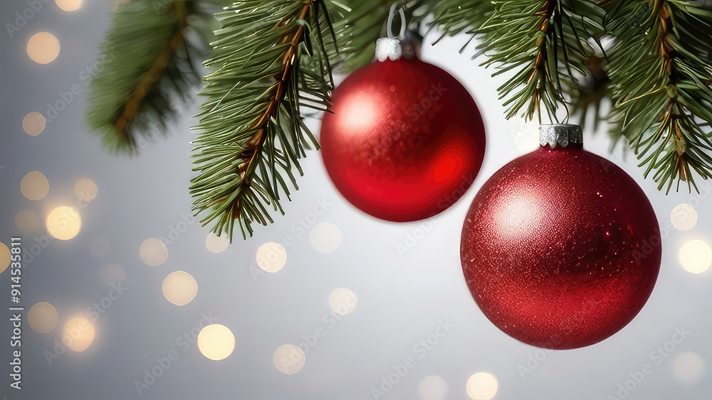 Christmas ornament hanging on a tree branch Christmas ornament hanging on a tree branch