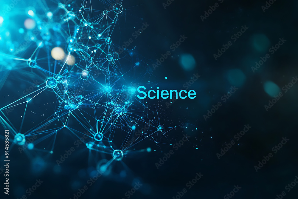 An abstract digital background banner featuring the word 