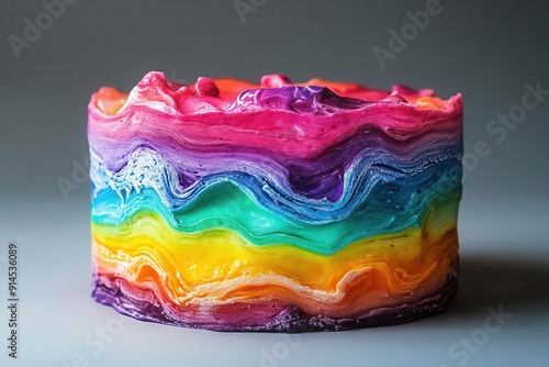 impossible cake defying gravity and reality layers fold into themselves creating an escherlike dessert in vivid mouthwatering hues photo