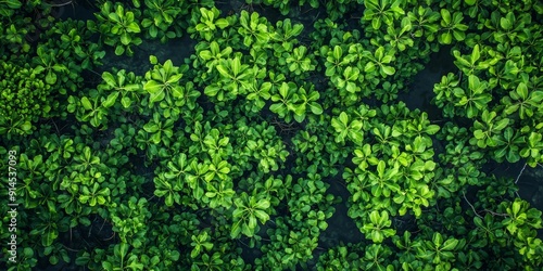 Wallpaper Mural Panoramic Top View of Green Mangrove Tree Forest Nature Background Generative AI Torontodigital.ca