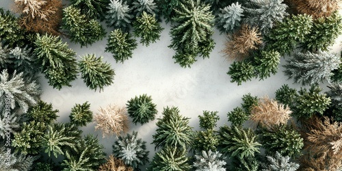 Evergreen and Dried Trees Cutout Backgrounds for Design and Rendering Generative AI