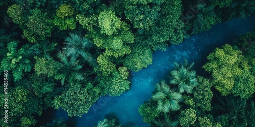 Tropical Rainforest Aerial View for Travel and Nature Enthusiasts Generative AI