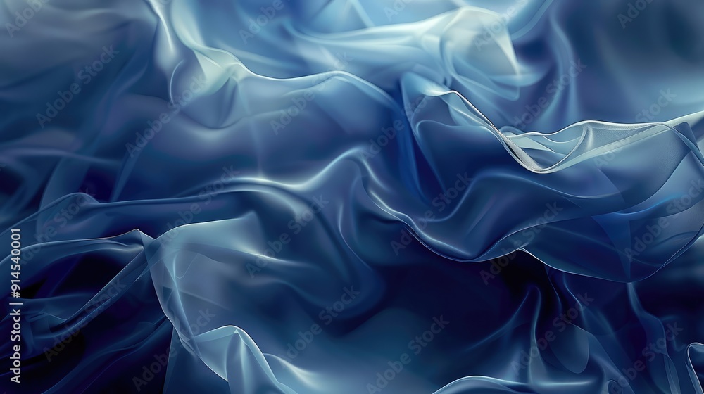 Blue abstract fabric texture background. Organza, silk, chiffon texture. AI generated. Blue abstract fabric texture background. Organza, silk, chiffon texture. AI generated.