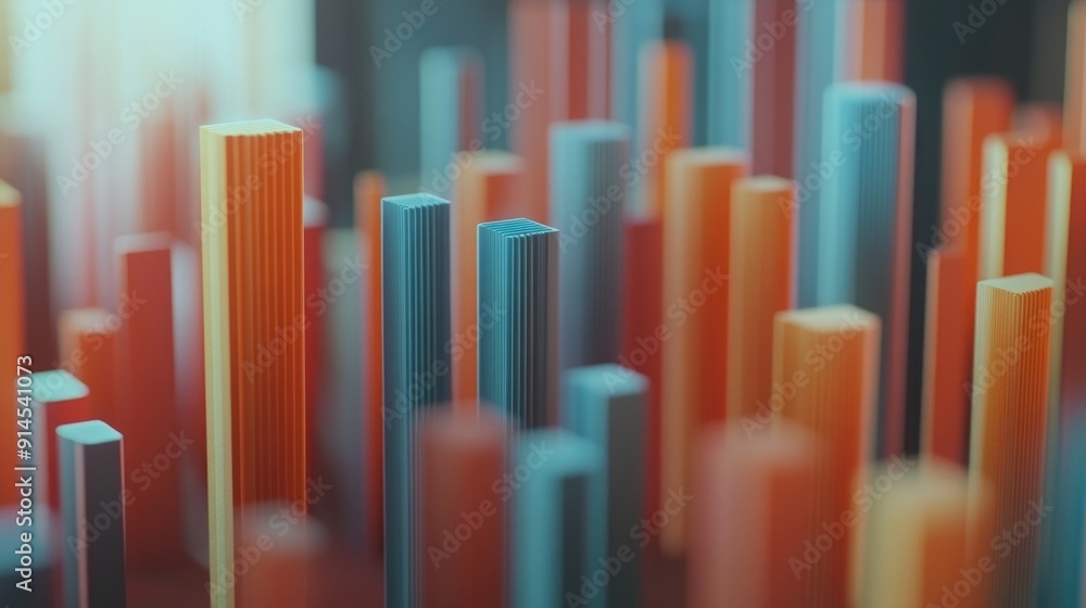 A close-up shot of a bunch of vibrant orange and blue plastic straws A close-up shot of a bunch of vibrant orange and blue plastic straws
