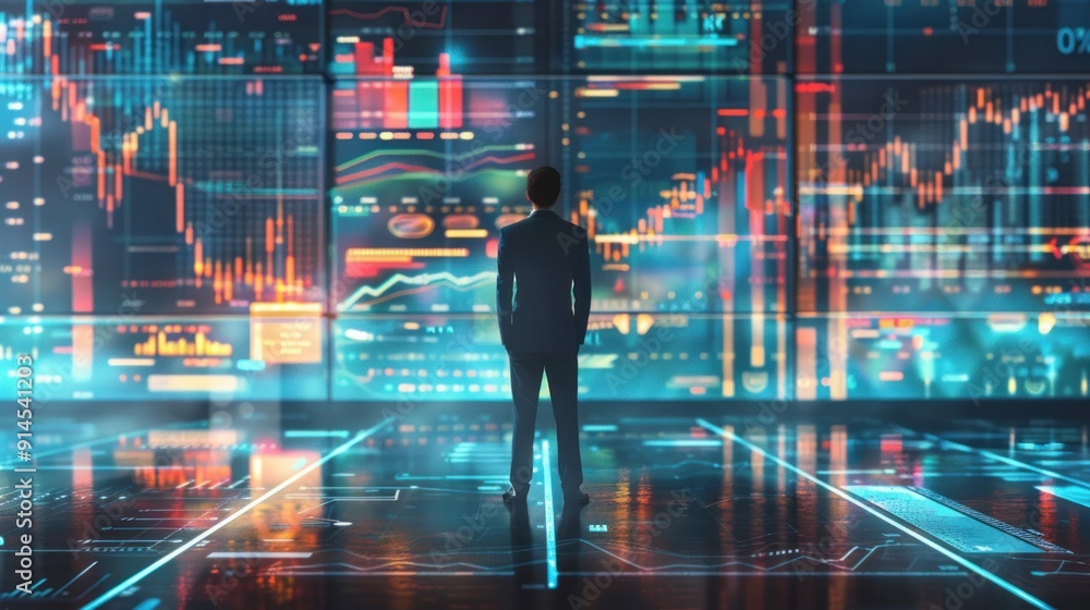 Fototapeta premium Businessman Analyzing Financial Data