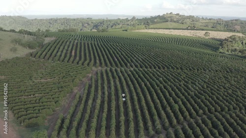 Tractor plowing field