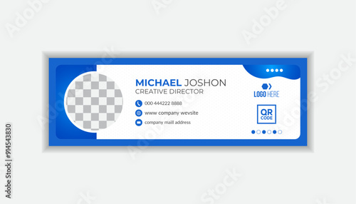 Modern and minimalist email signature design or email footer template.