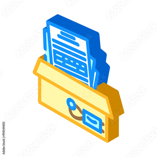 documentary evidence crime isometric icon vector. documentary evidence crime sign. isolated symbol illustration