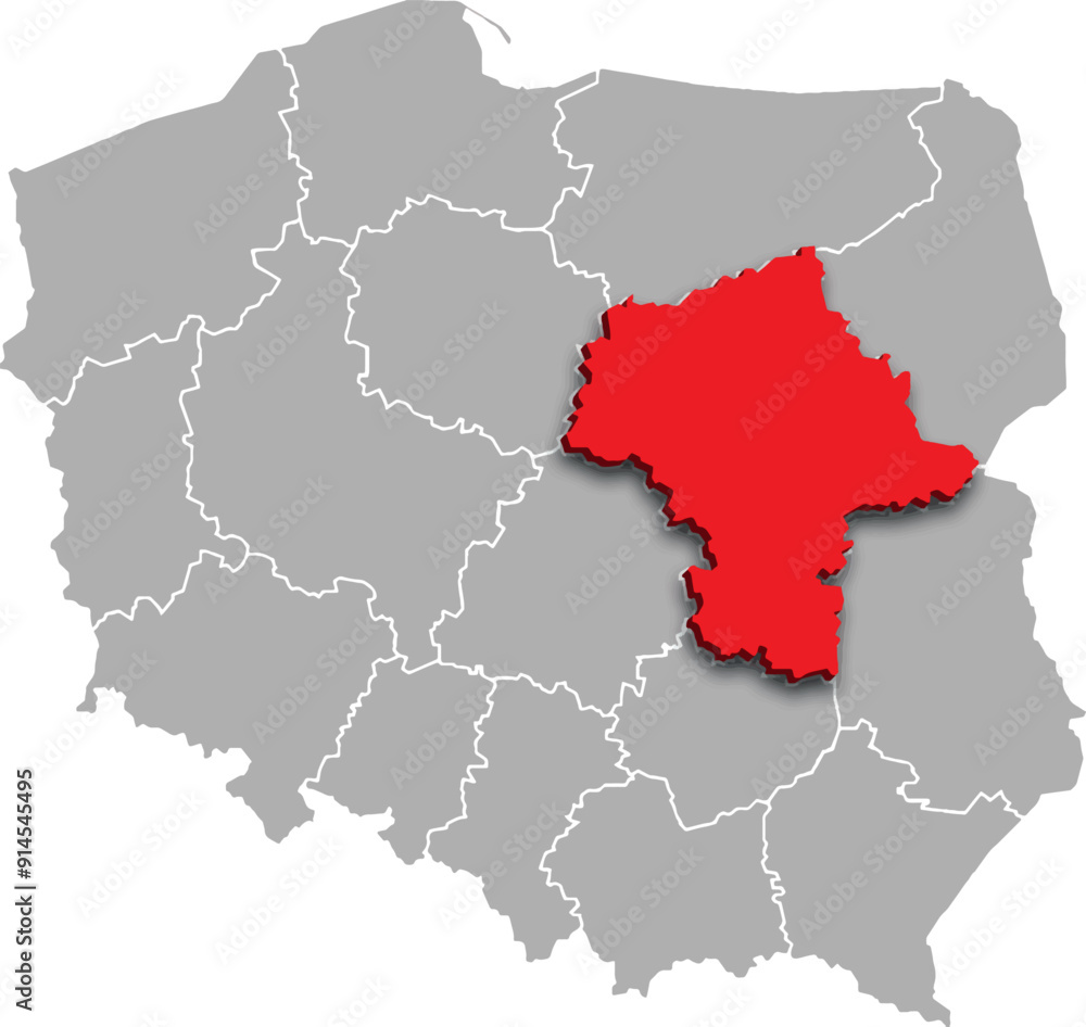 MASOVIAN PROVINCE of POLAND 3d isometric map WITH ADMINISTRATIVE DIVISIONS MASOVIAN PROVINCE of POLAND 3d isometric map WITH ADMINISTRATIVE DIVISIONS