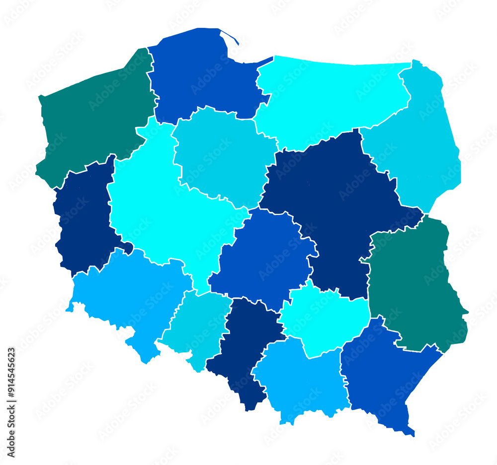 POLAND MAP WITH ADMINISTRATIVE DIVISIONS AND PROVINCES POLAND MAP WITH ADMINISTRATIVE DIVISIONS AND PROVINCES